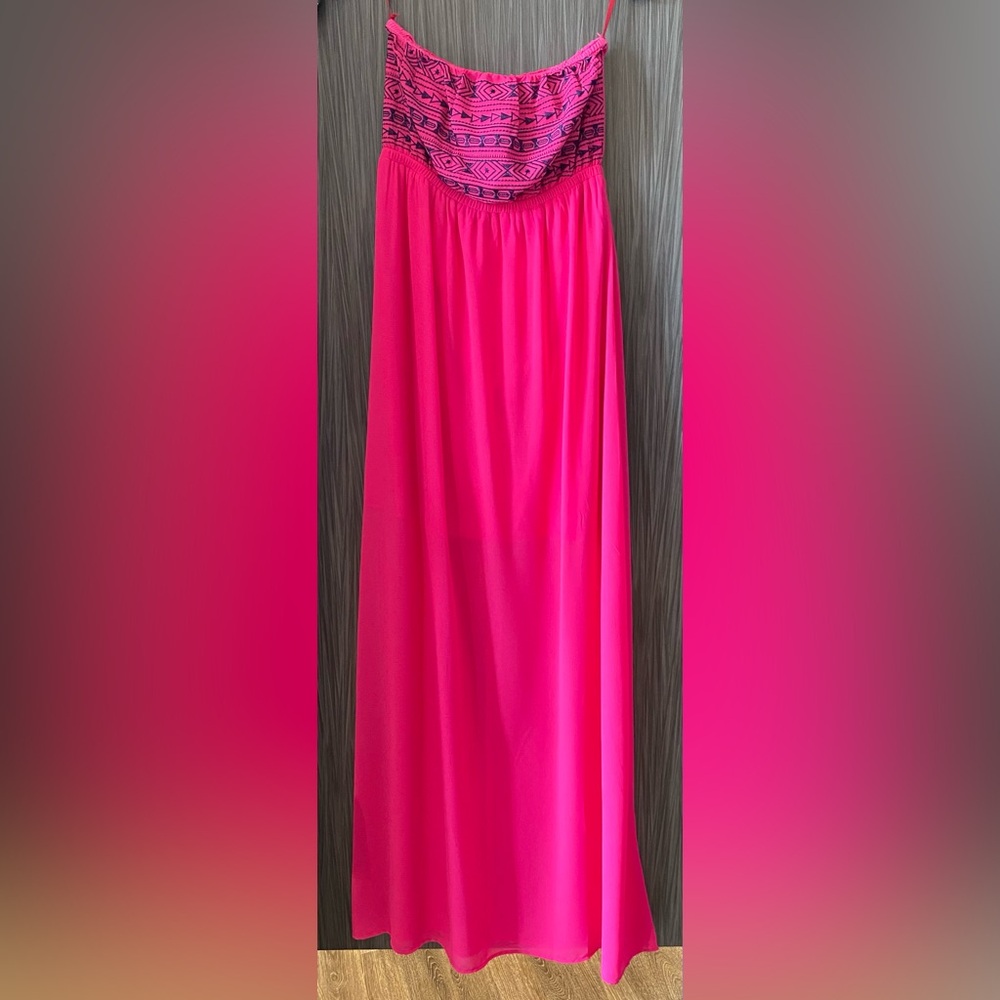 Elegant Pink Strapless Dress